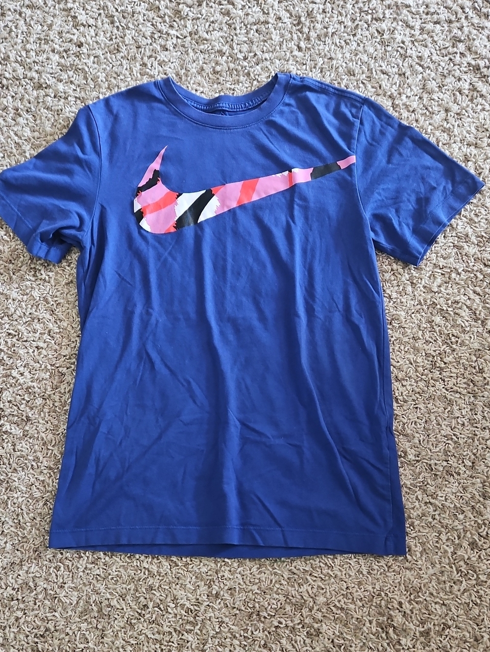 Nike Royal Blue Tee with Pink Black Accent Swoosh